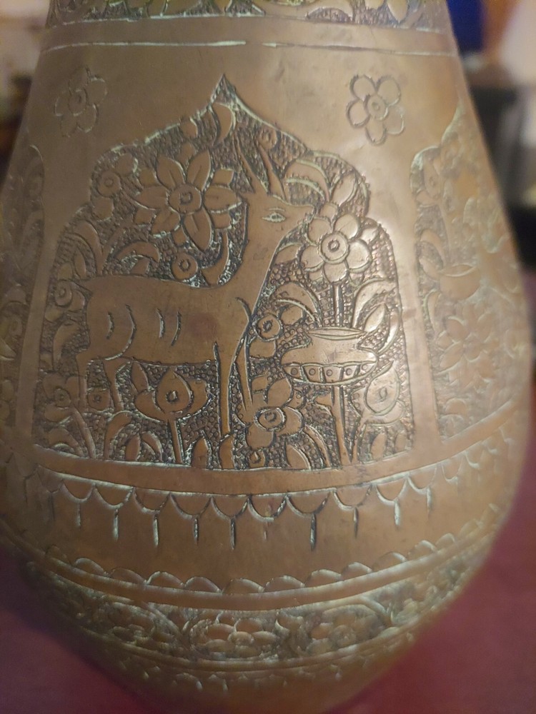 Vintage Antique Middle Eastern Copper Water Pitcher