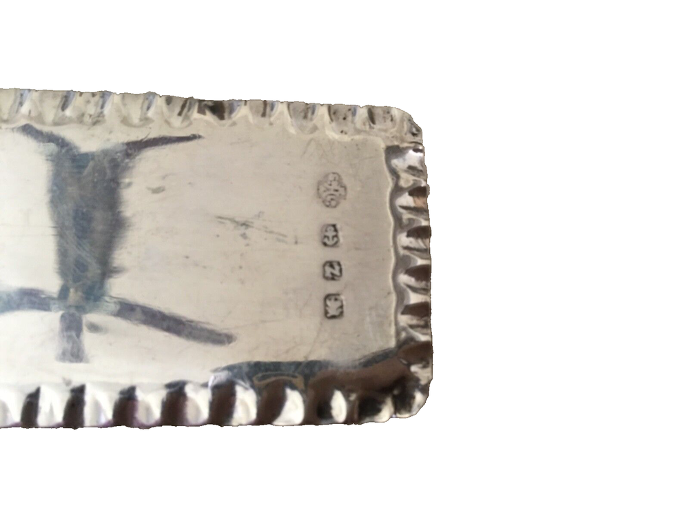 ANTIQUE VICTORIAN STERLING SILVER RING BOX TWO SLOTS 1899
