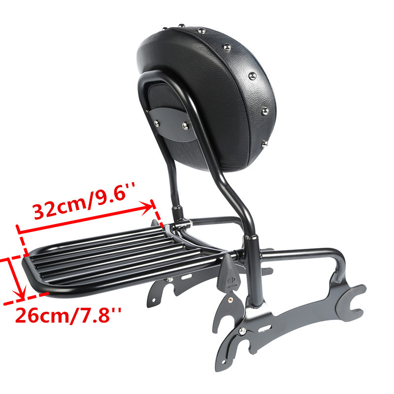 12" Backrest Sissy Bar Pad & Quick Release Spools For Indian Chieftain 2014-22