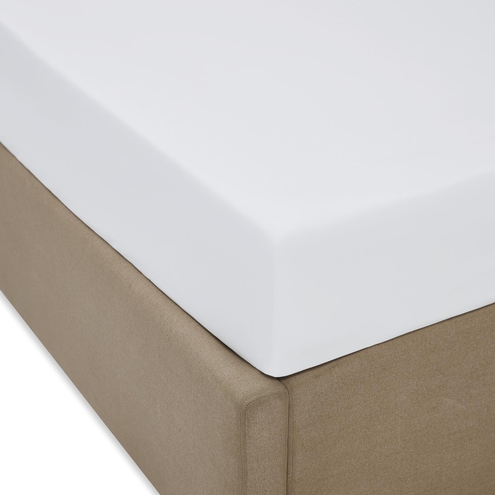 Fitted Sheet – 100% Cotton Percale, Cool & Crisp, Brushed for Softness, Deep ...