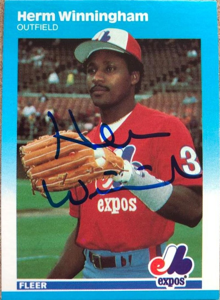 Herm Winningham Autographed 1987 Fleer Update #U-130