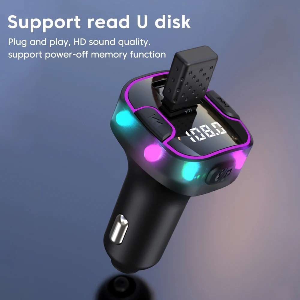 USB Type C Car Charger Fast Charging Car Bluetooth Fm Transmitter Bluetooth 5.3
