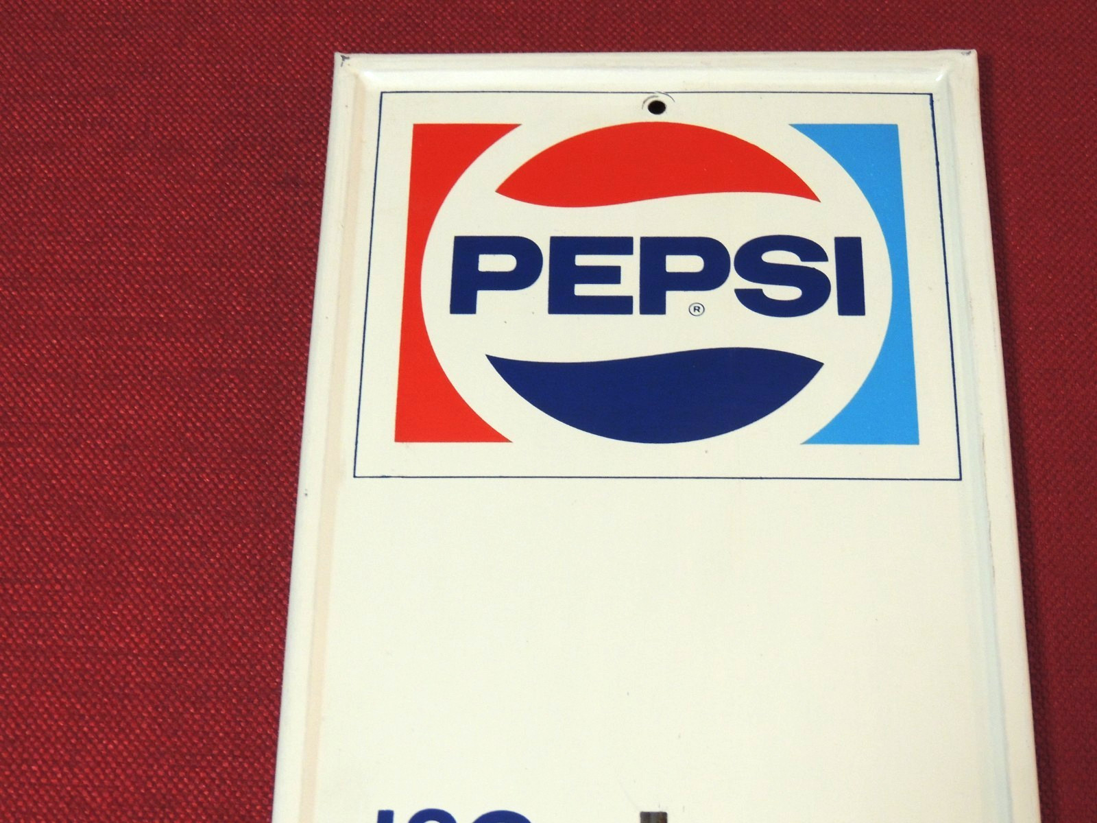 Vintage Pepsi Advertising Metal Thermometer 28" x 7 1/2", PM 1105, 2-83, NrMT