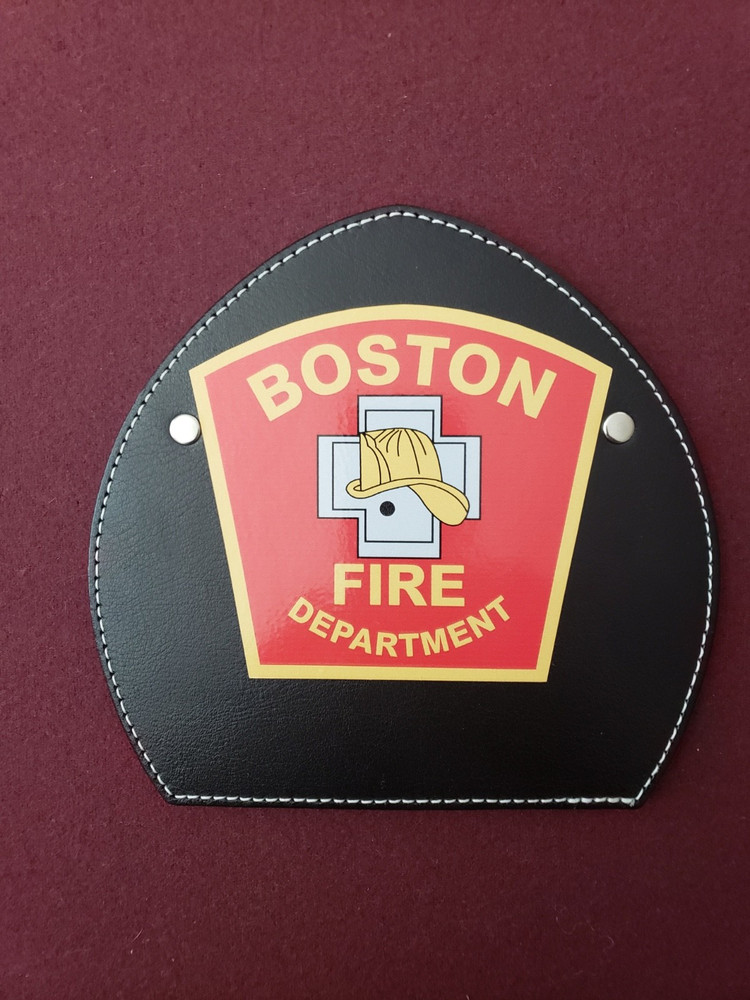 Leather Firefighter Shield Front Boston Fire Department