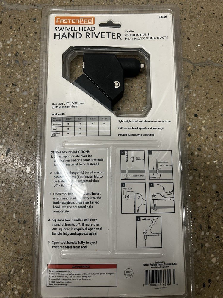 FastenPro Hand Riveter (Sheetmetal, Leather, Plastic)