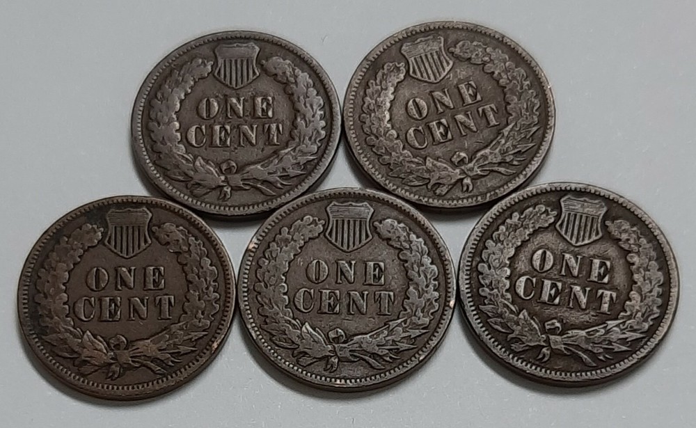 Five Indian Pennies with Five Different Dates--ALL in Good Condition!
