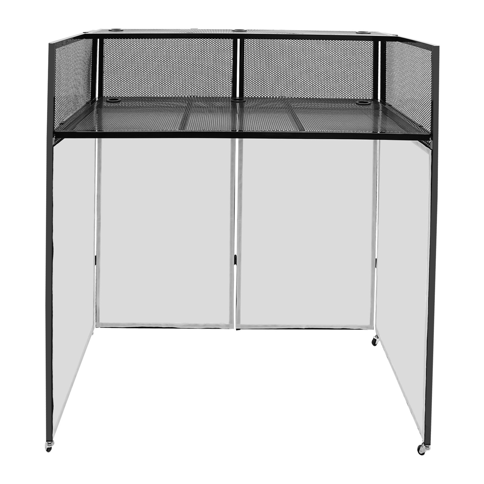 Rolling DJ Display Stand, DJ Event Booth Facade, Portable DJ Facade Booth Table