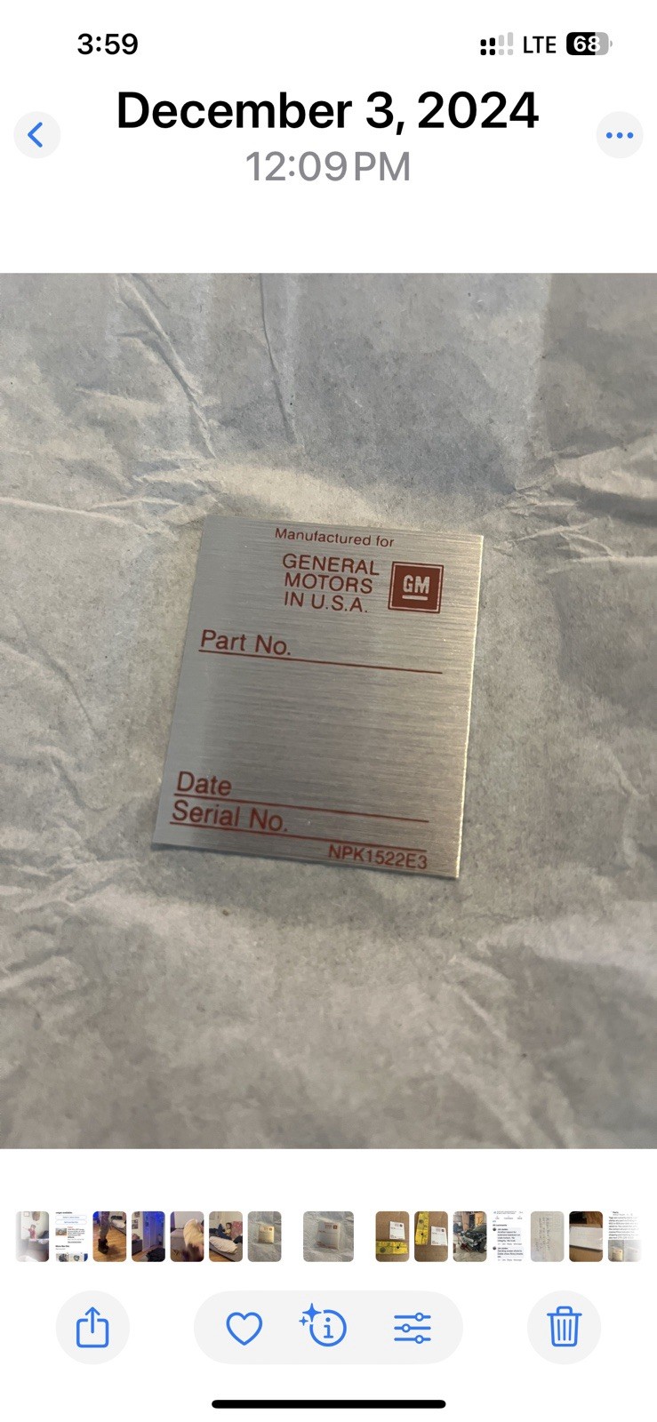 602 Crate Racing Motor Block Tag