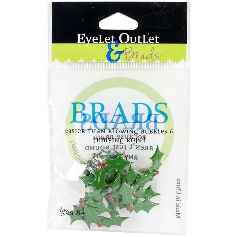 Eyelet Outlet Shape Brads 12/Pkg Holly
