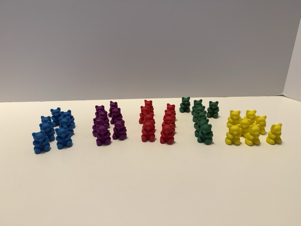 Educational Counting Teddy Bears Plastic 36 Pieces *used* From Early 2000s
