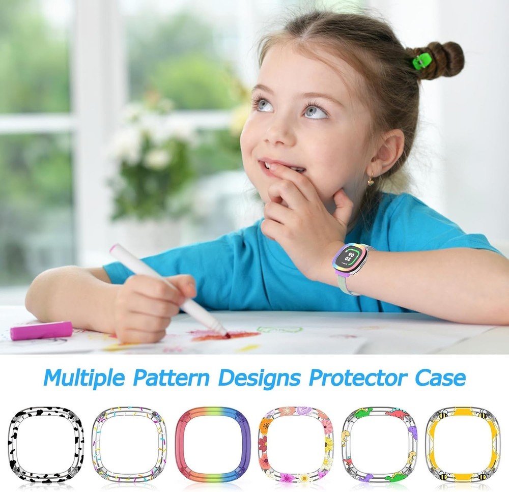 2 Pack Edge Protector Compatible with Fitbit Google Ace LTE Kids Smartwatch, Cut