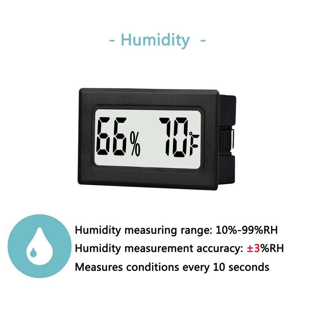 6 Pack Mini Small Digital Hygrometer Thermometer Indoor Temperature and Black
