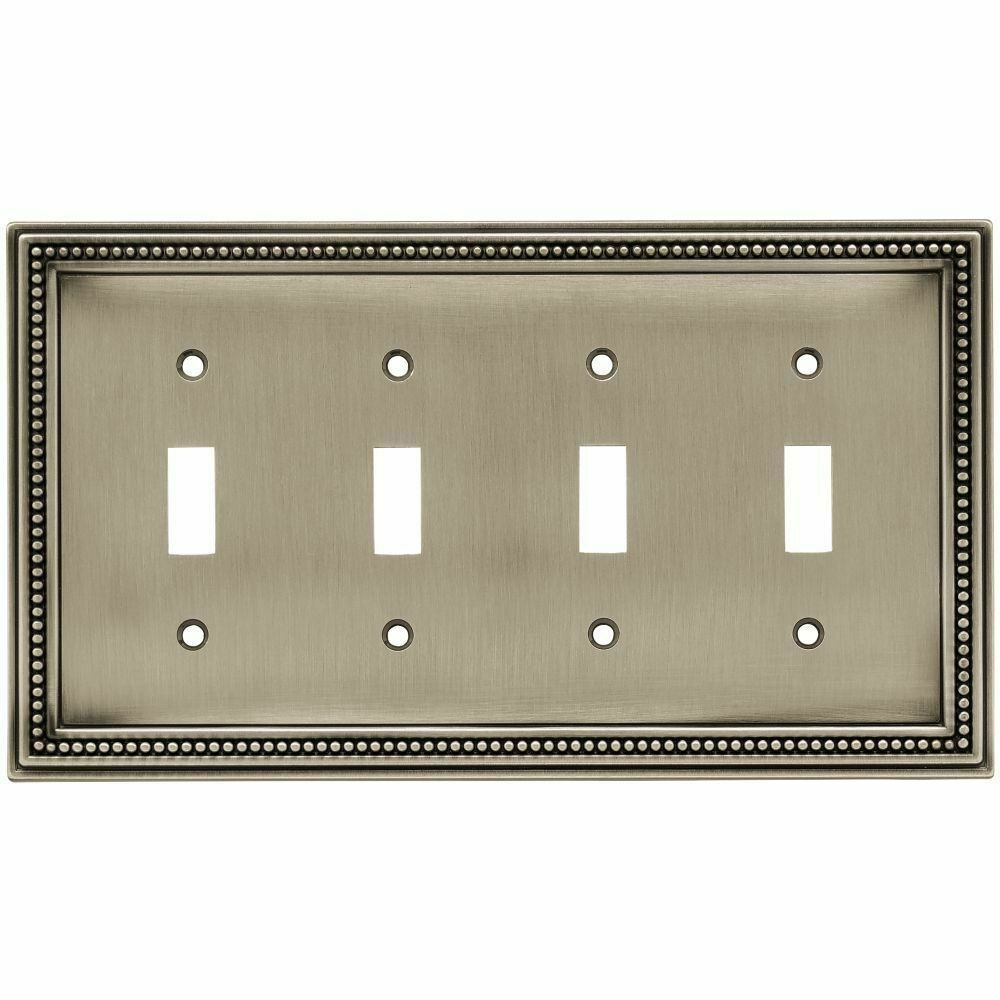 Brainerd 64404 Beaded Quad Toggle Switch Wall Plate Venetian Bronze