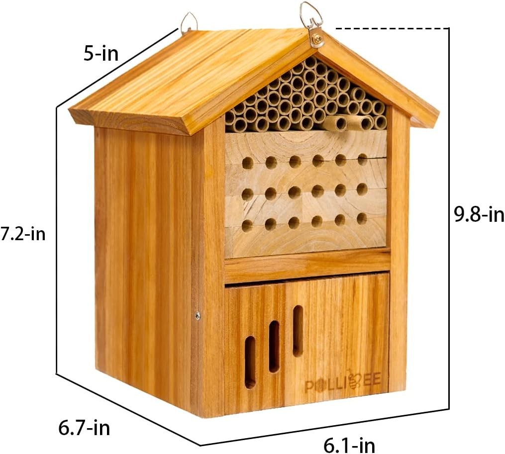 Mason Bee House -Wax Coated Bee Houses,Bee House for The Garden, Mason Bee Ho...