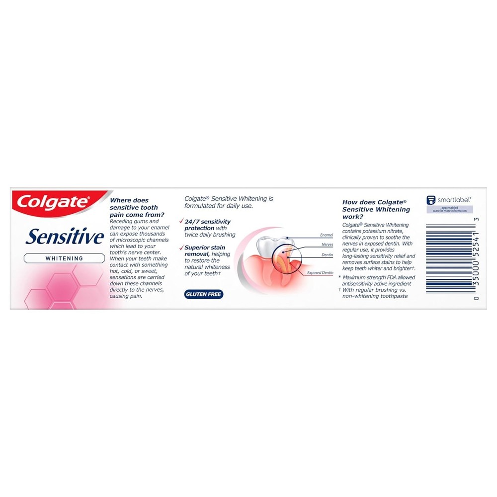 Sensitive Teeth Whitening Toothpaste - Approved, 6oz for Lasting Relief