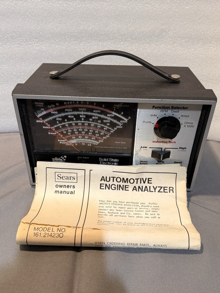 Sears Solid State Electronic Engine Analyzer Model 161.214230 with Cables