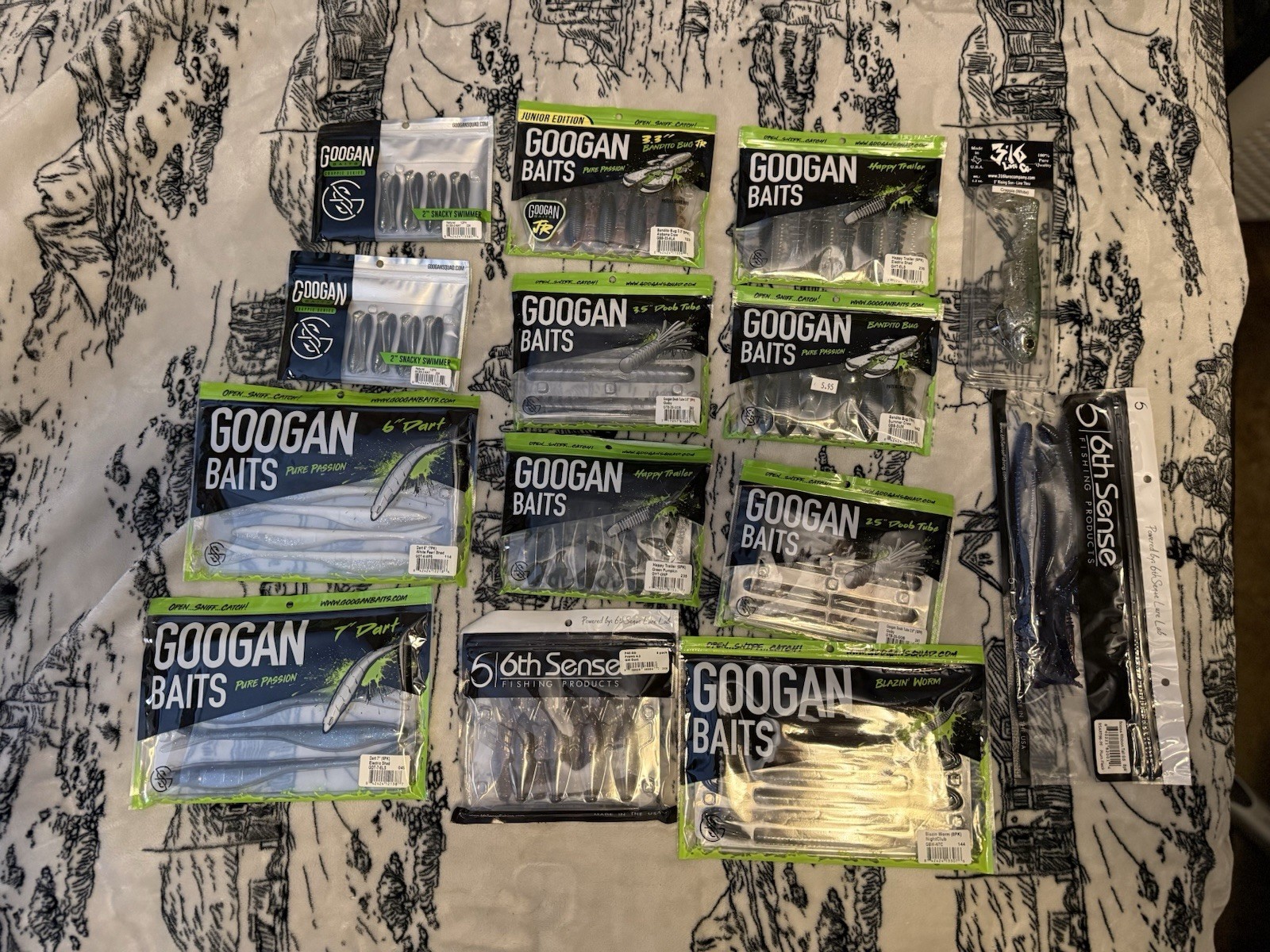 Lot of Googan and 6th sense baits