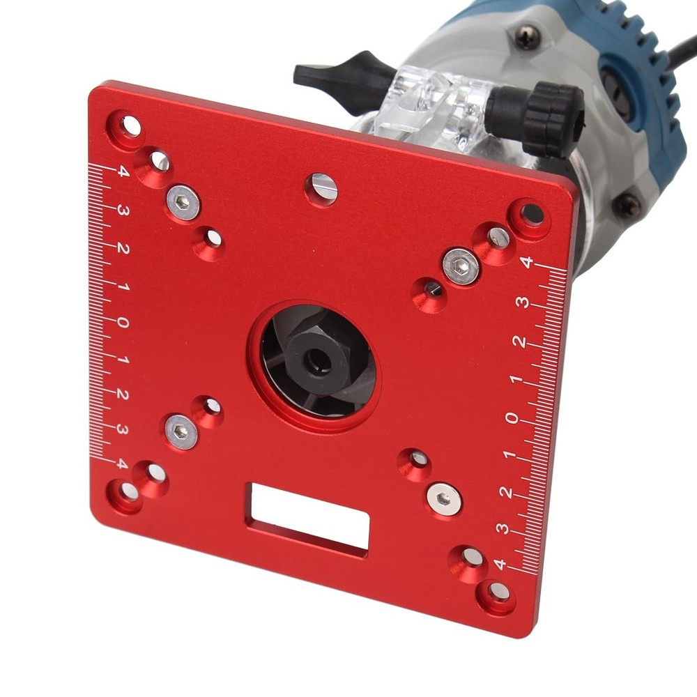 KETIPED Aluminium Router Table Insert Plate,Mini Red(single Plate)
