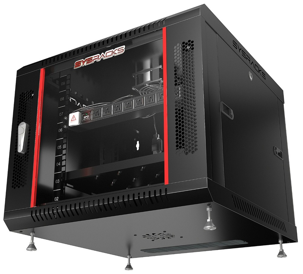 9U Wall Mount Server Rack Locking Network Cabinet Box Data Enclosure 24” Depth