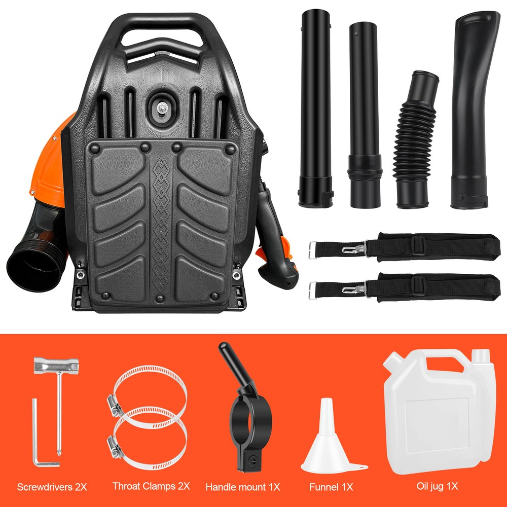 63CC Backpack Gasoline-Powered Leaf Blower Gas Blower 665CFM 2-Stroke Engine