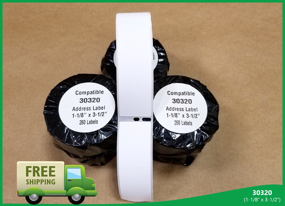 30 Rolls White Rectangular Address Labels Dymo® Compatible 30320 Thermal Print