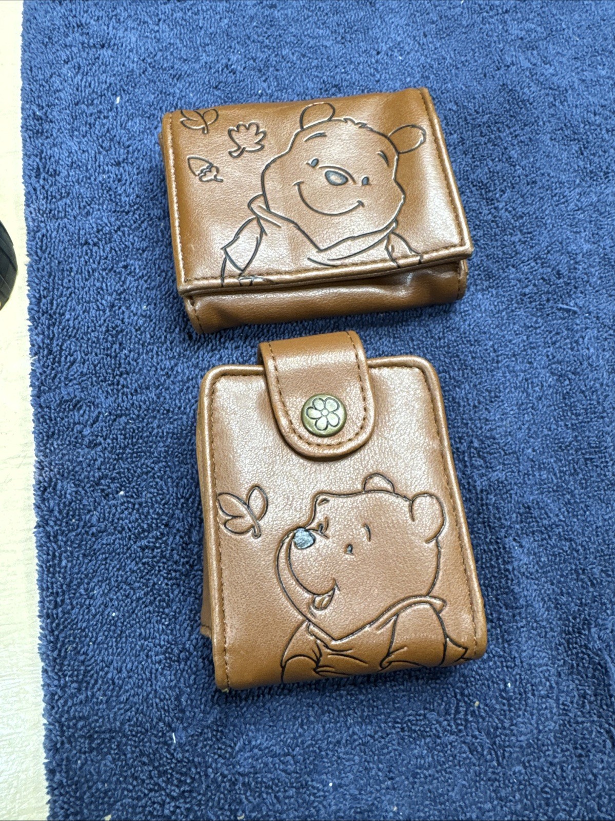 2 Piece Faux Leather Winnie-the-Pooh Girls Cosmetic  Case With Mirror And Wallet