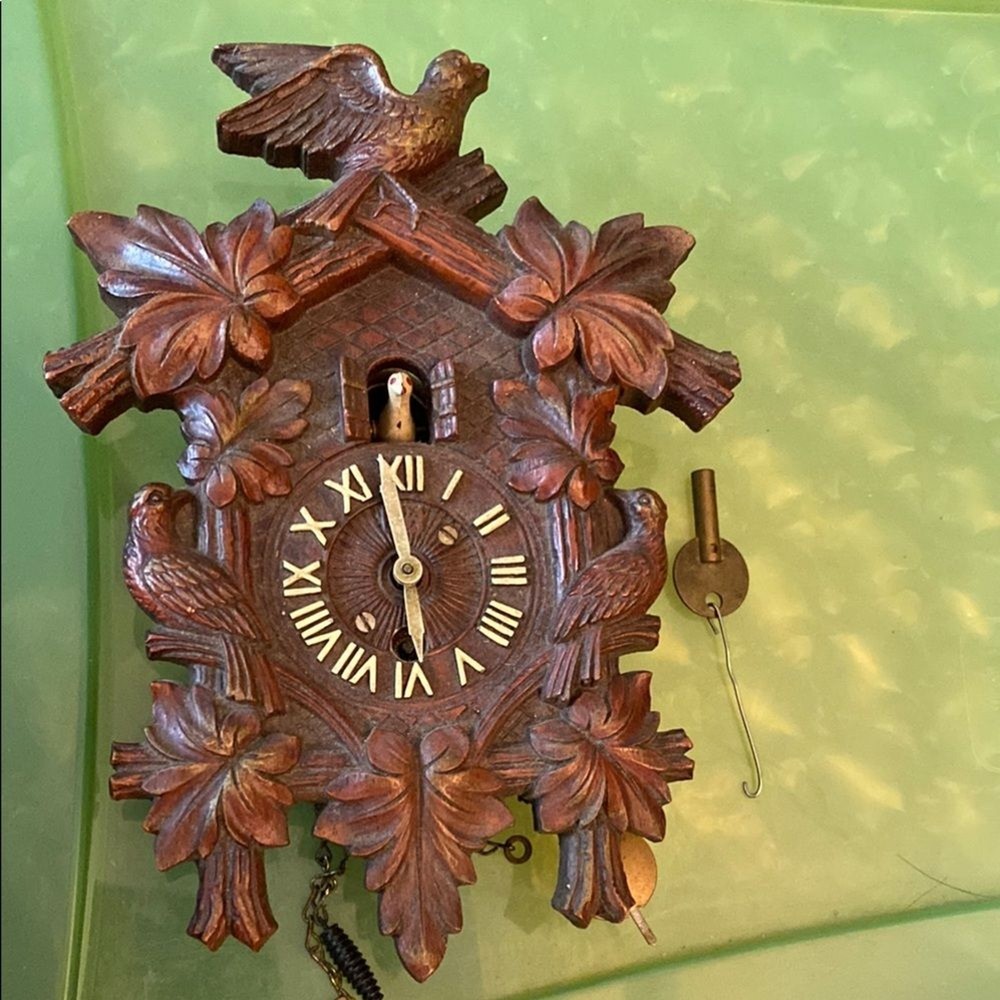 Rustic Brown Cuckoo Clock by Lux Co