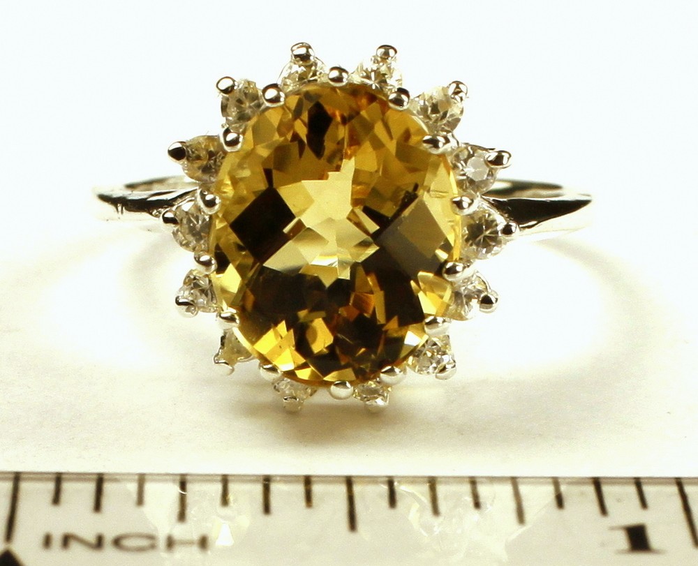 Citrine, Solid 925 Sterling Silver Ladies Ring, SR283-Handmade