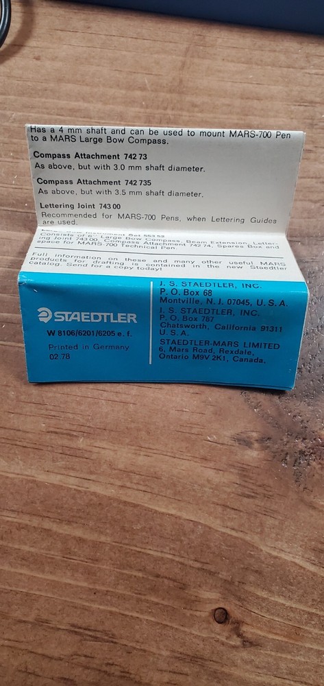 STAEDTLER MARS-700 TECHNICAL PEN SET 4 LINE WIDTH SIZES 700 S4 A6