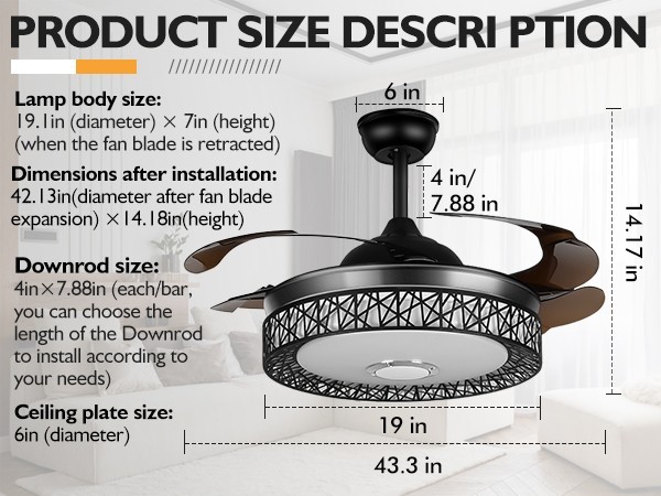 42'' Ceiling Fan with LED Lights