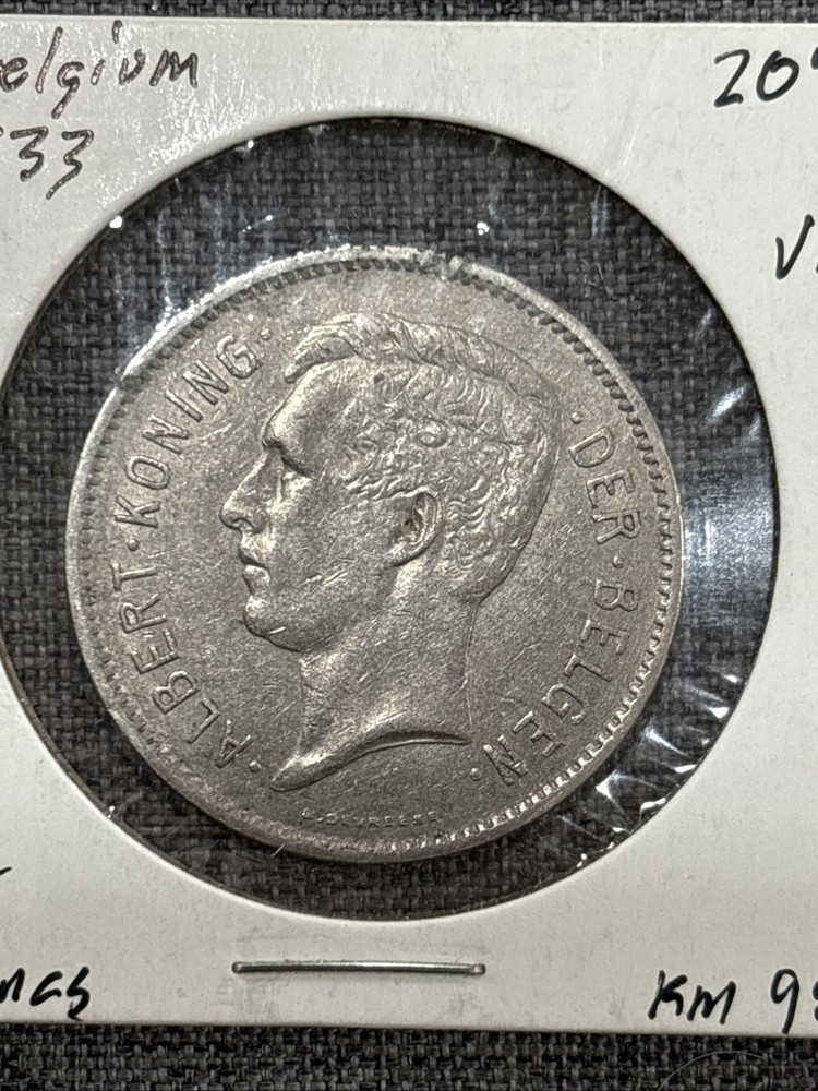 Nice 1933 Belgium 5 Francs