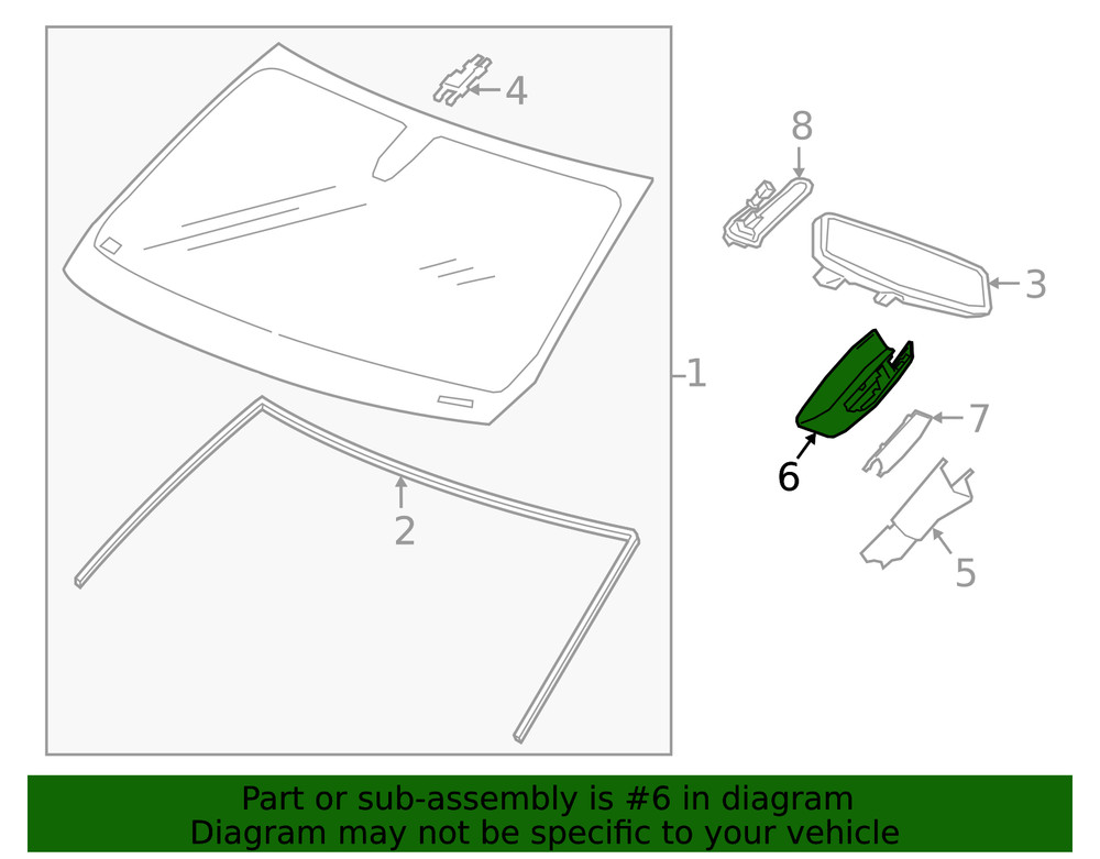 Genuine GM Black Windshield Multifunction Sensor Mount Bracket Cover 84049173