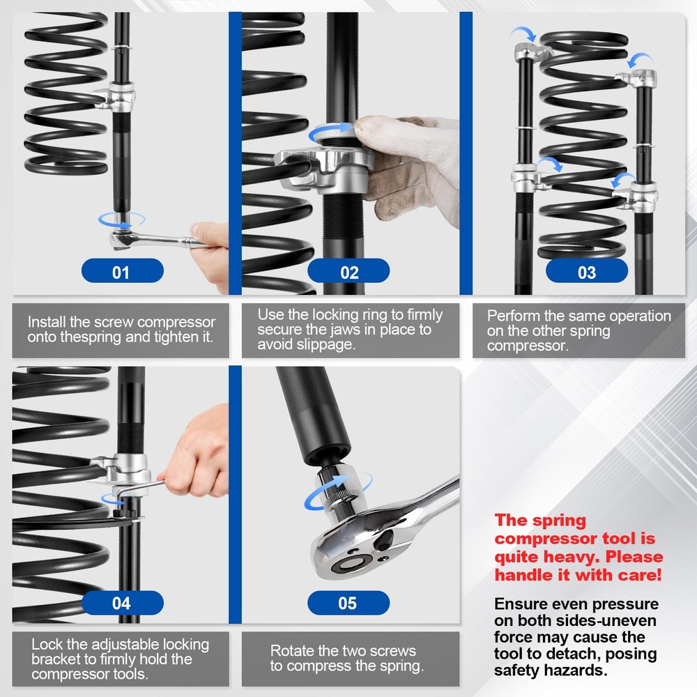 YEYETUO 2 PCS Coil Spring Compressor Tool, Automotive Strut black