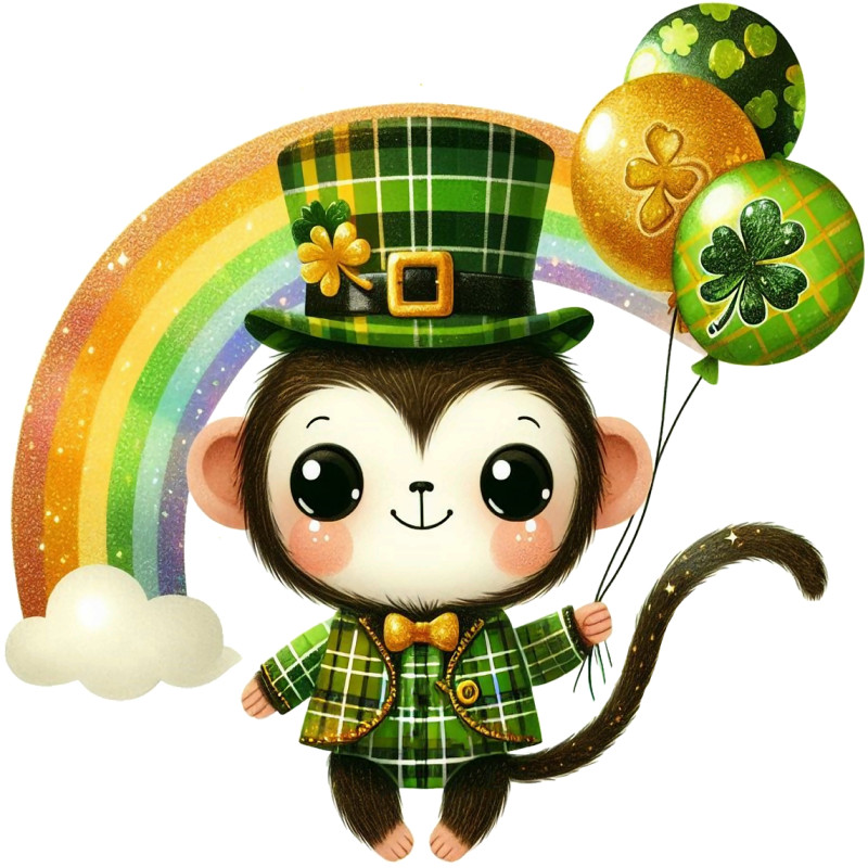 30 Custom Irish Celebration Monkey Personalized Address Labels