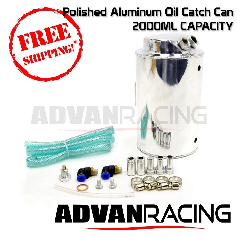 Universal Aluminum Oil Catch Can Type 4, 2000ML, Chrome