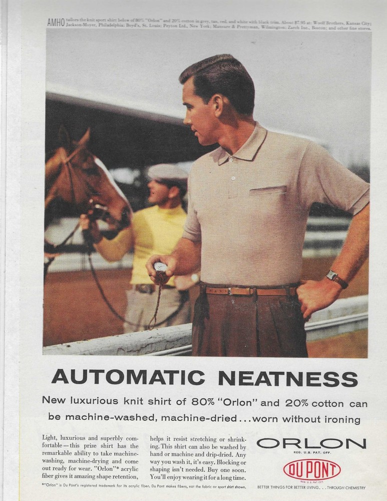 AUTOMATIC NEATNESS  ORLON  ORIGINAL PRINT AD