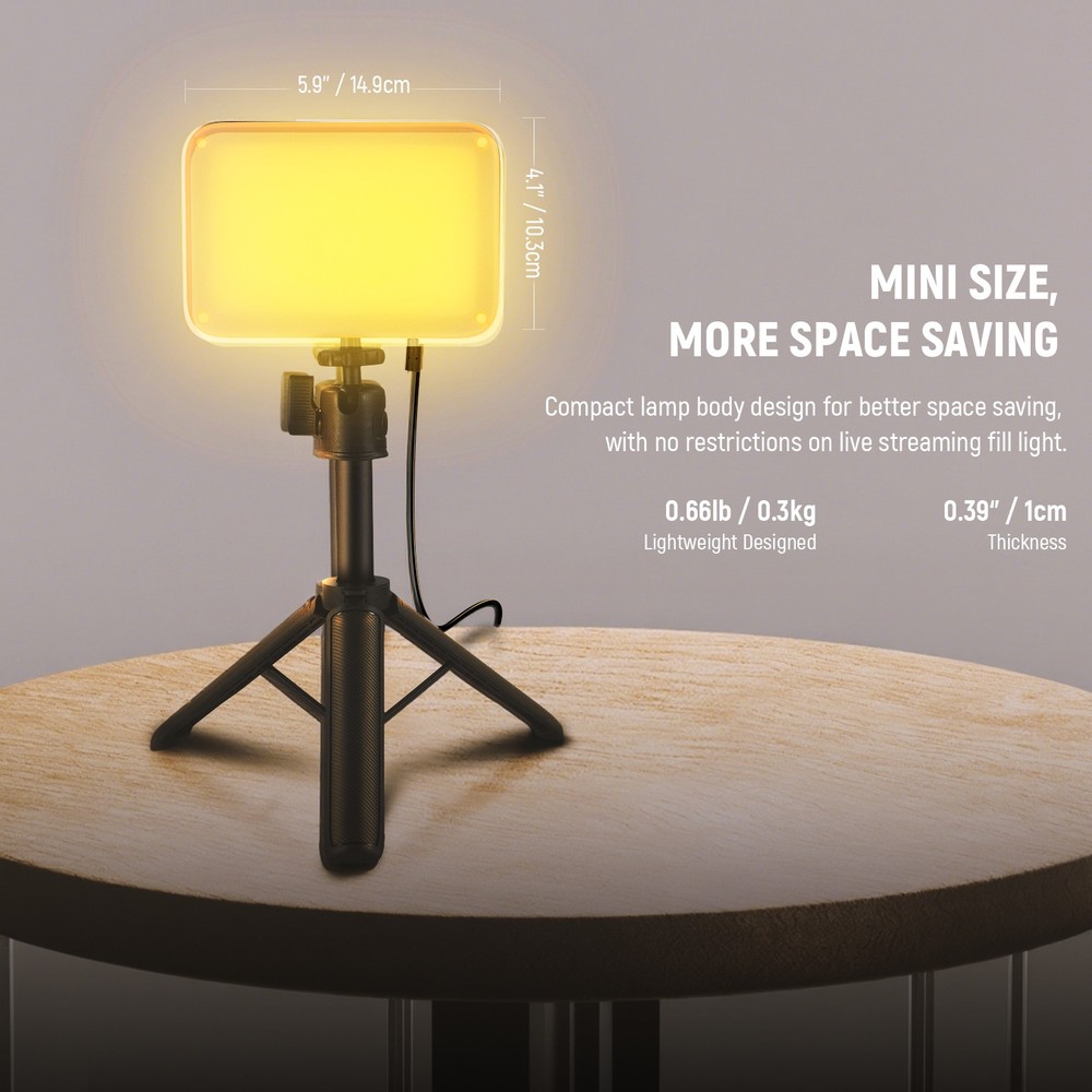 NEEWER Basics BP66D 2-Pack LED Panel Kit w/Stands for Streaming