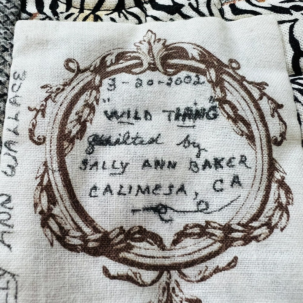 Handmade Wall Hanging Zebra Quilt.
