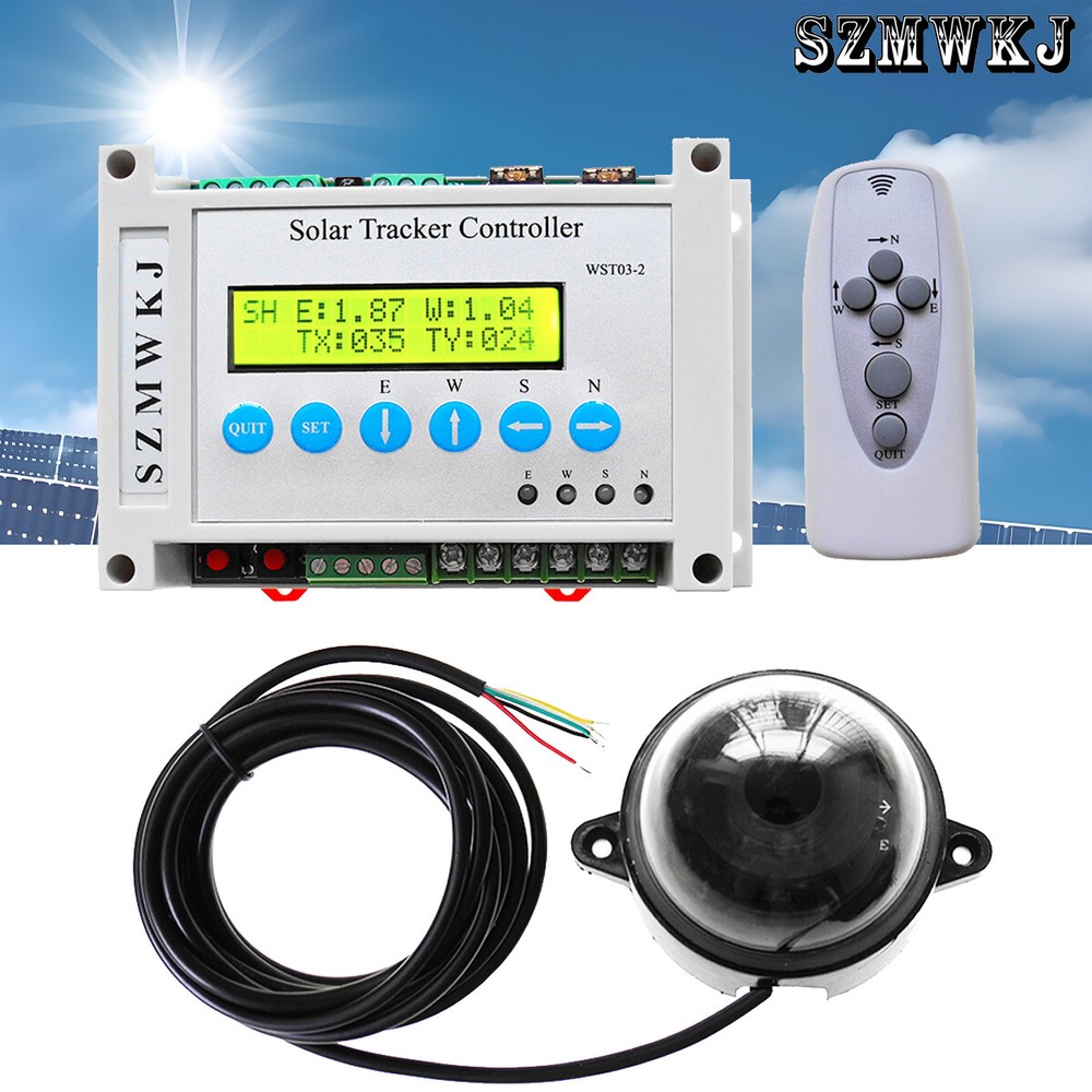 Dual Axis Solar Panel Tracking Electronic Solar Tracker Controller W/ IR Remote