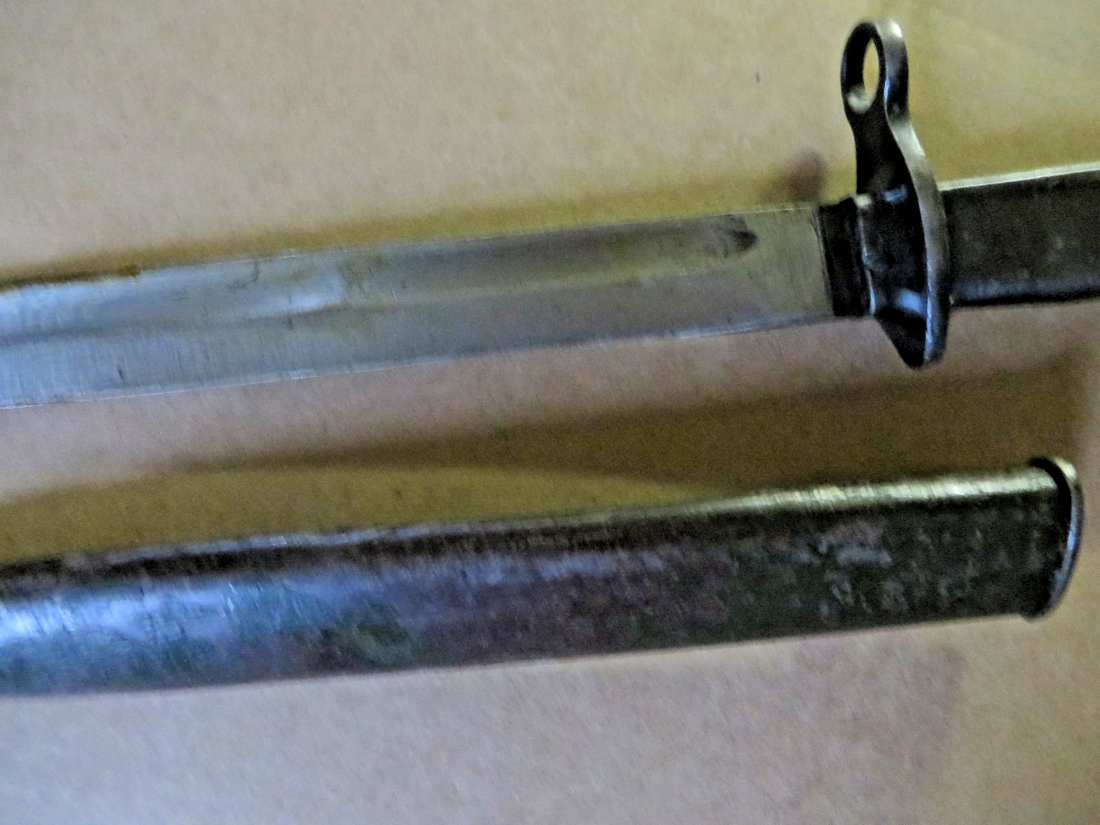 WWI GERMAN ERSATZ BAYONET Very Good Original Condition (crack on mount ring)