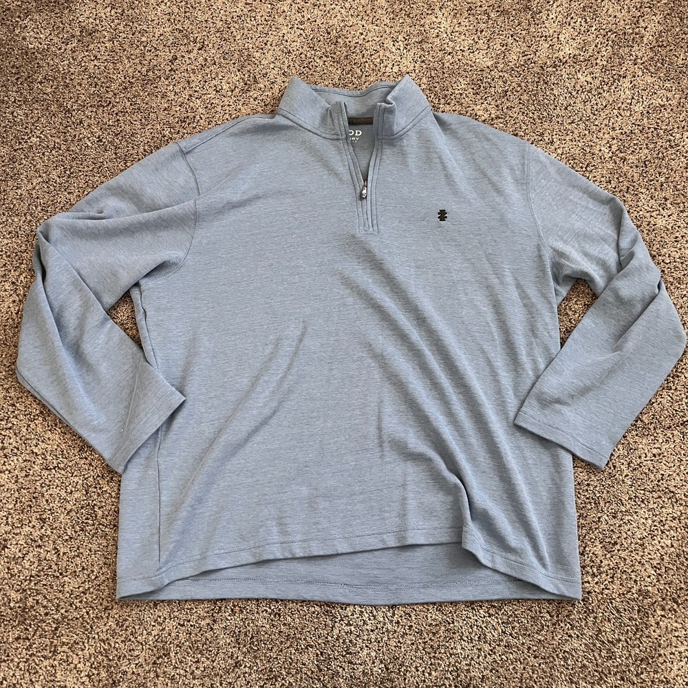 IZOD Luxury Classics Quarter Zip Pullover X-Large Light Blue Golf Sweater