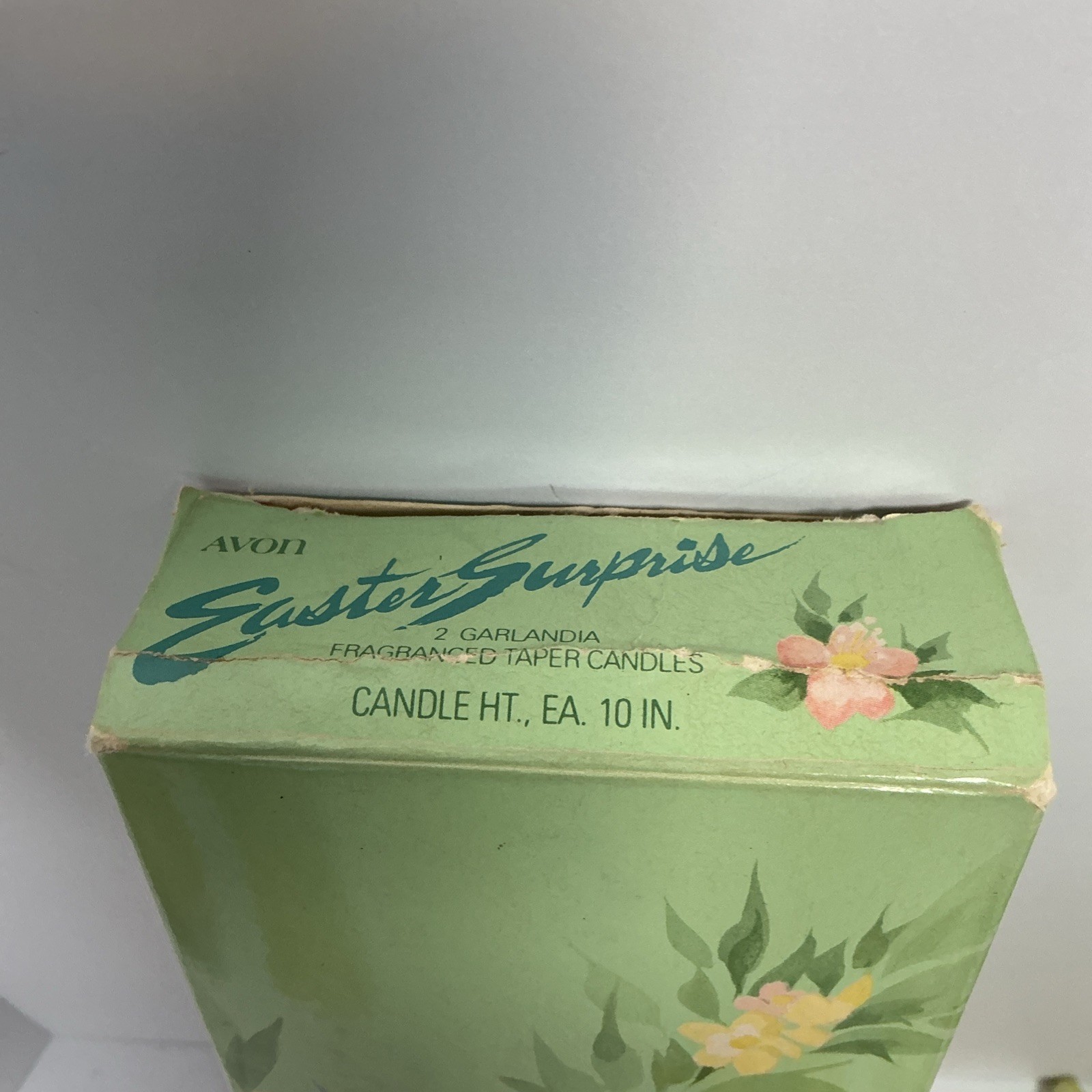 Vintage Avon Flower & Easter Fancy Taper Candles 10" Bouquet Bunny New with Box