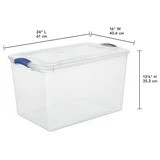 Sterilite Large Storage Bin Clear Plastic Container Latch Lid
