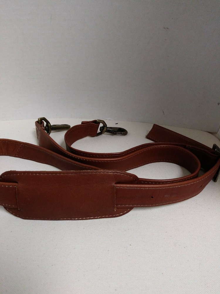 Leather Shoulder Strap Dark Tan
