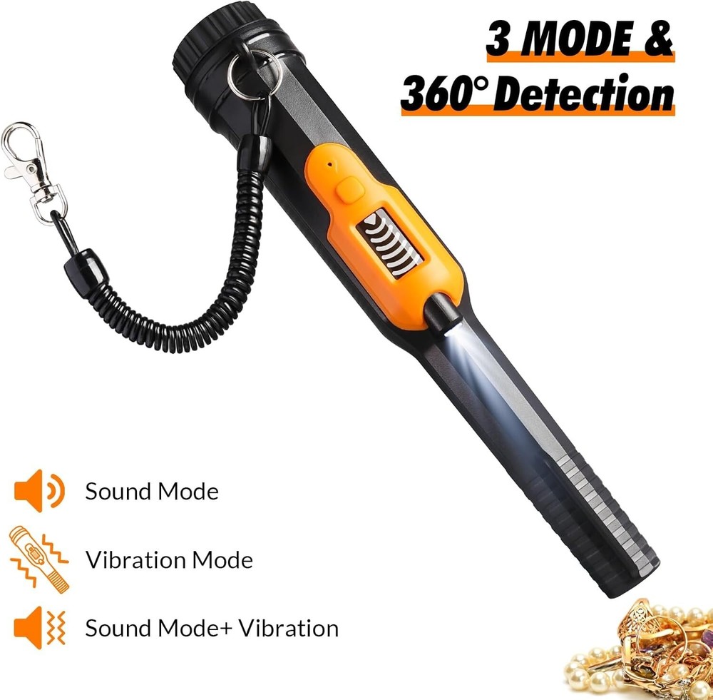 Metal Detector Pinpointer, Professional Waterproof Handheld Pin Pointer Wand, 3