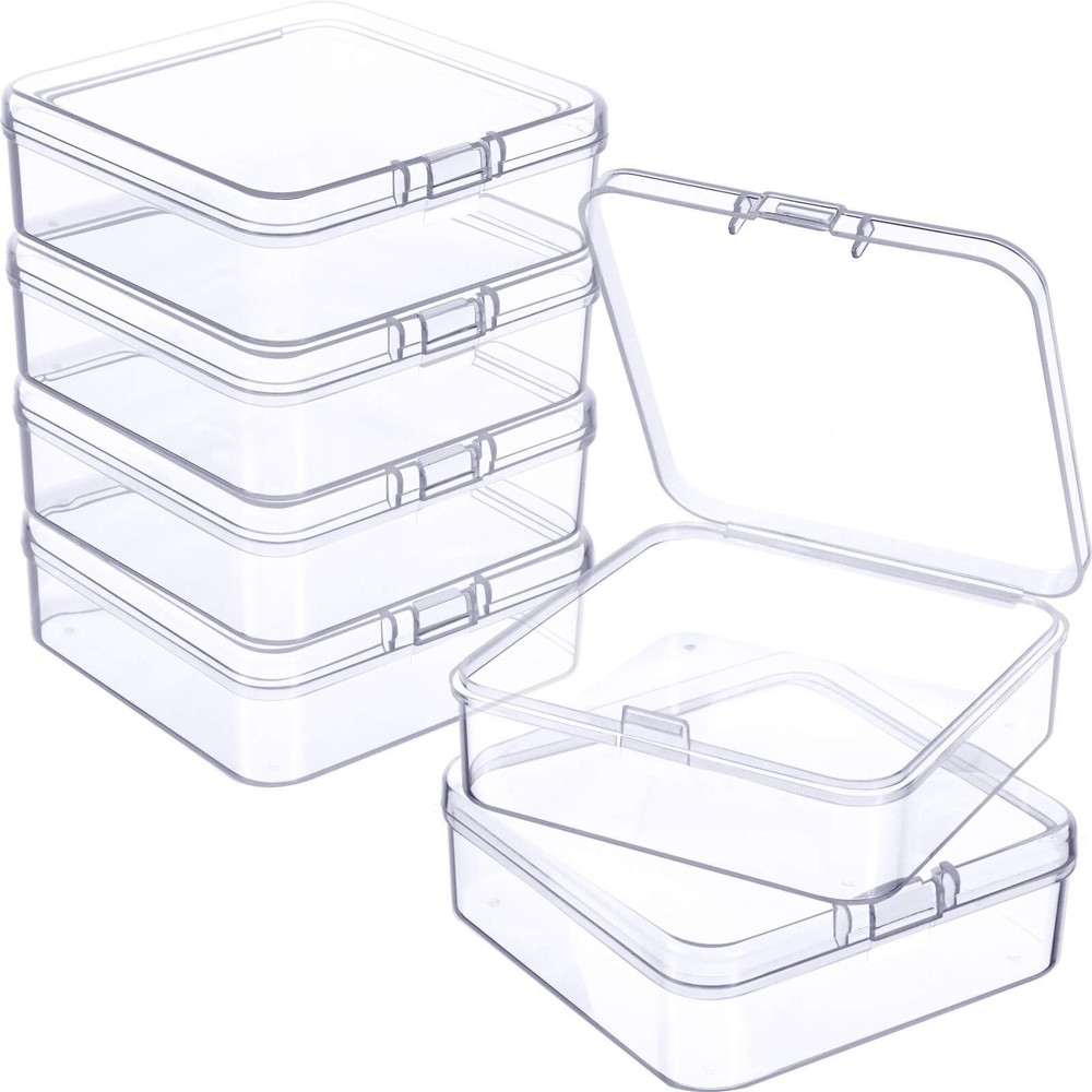 6 Pack Plastic Bead Organizer Rectangle Containers