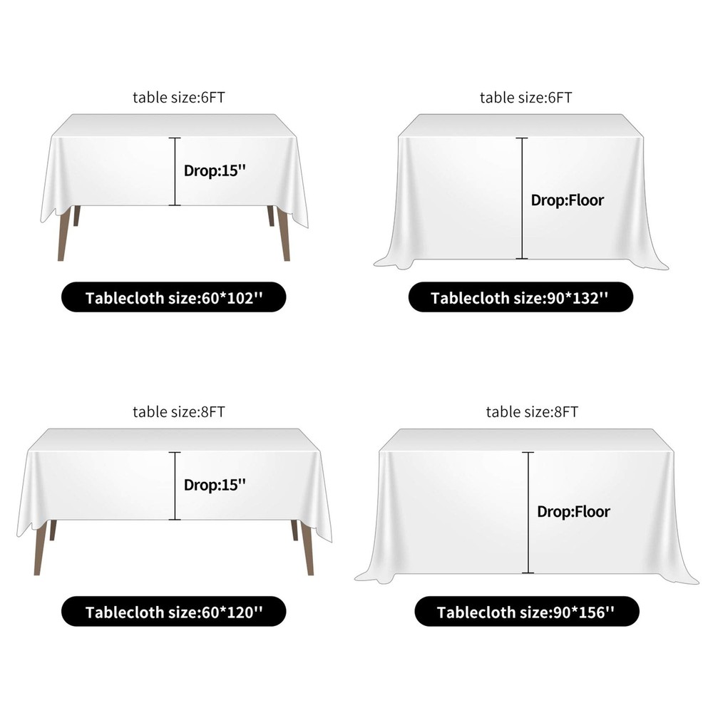 2 Pack 90x132 Inch Orange Rectangular Tablecloth Polyester Wedding/Banquet