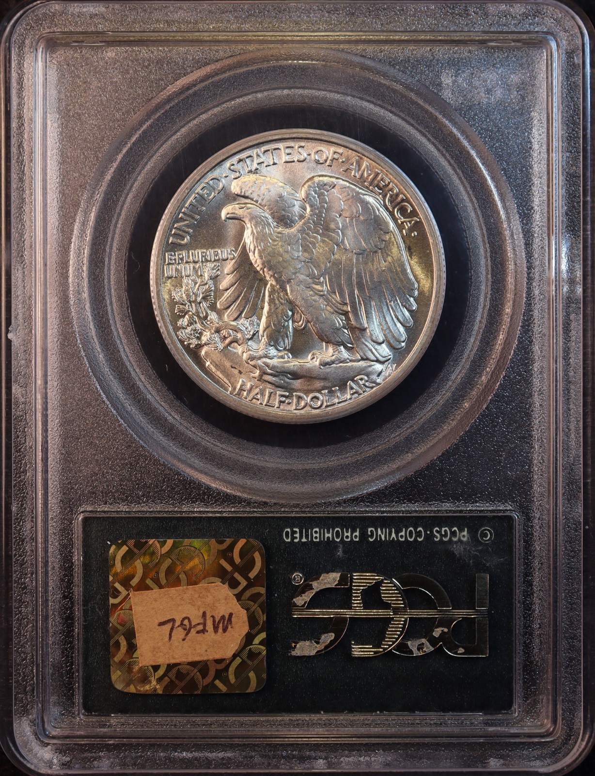 1945-P Walking Liberty Silver Half Dollar - PCGS MS65 OGH! Attractive GEM BU! PQ