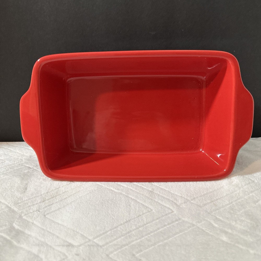 Chalet Kitchen Red Plaid Ceramic Loaf Pan