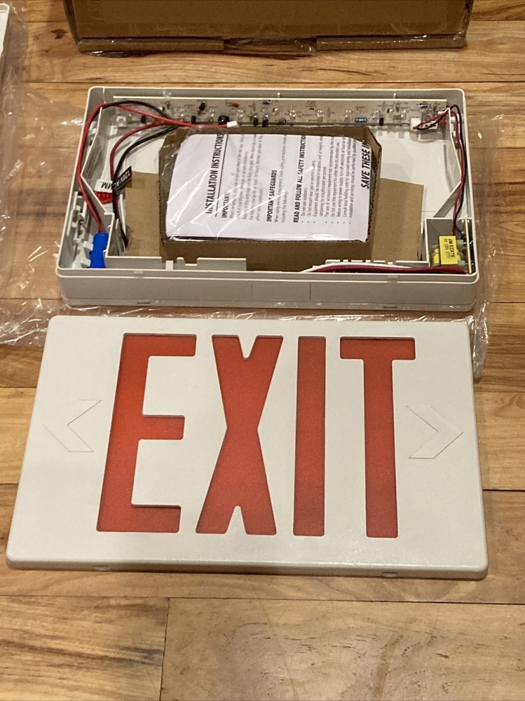 New EXIT Double-Face EMERGENCY RED Sign Model: JEE2RWE / 120V